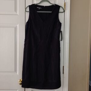 Anne Klein  Silk  embroidered deep navy cocktail wedding dress  Sz 10